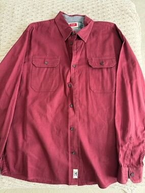 Wrangler Burgundy Button-Front Shirt
